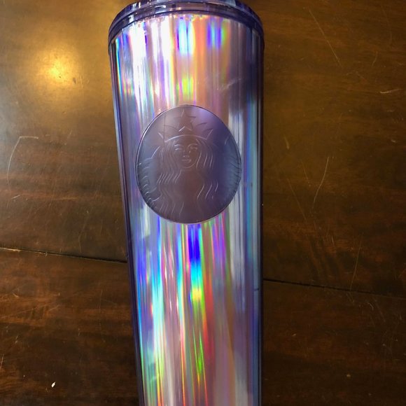 Starbucks Other - Rare STARBUCKS 24 oz iridescent purple tumbler with straw!